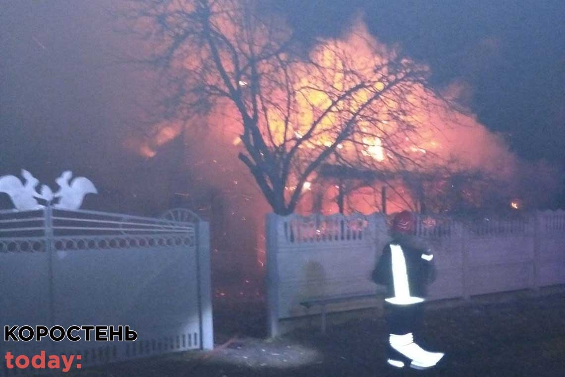 На Коростенщині 84-річна бабуся, рятуючись від пожежі, вибила скло і вистрибнула у вікно