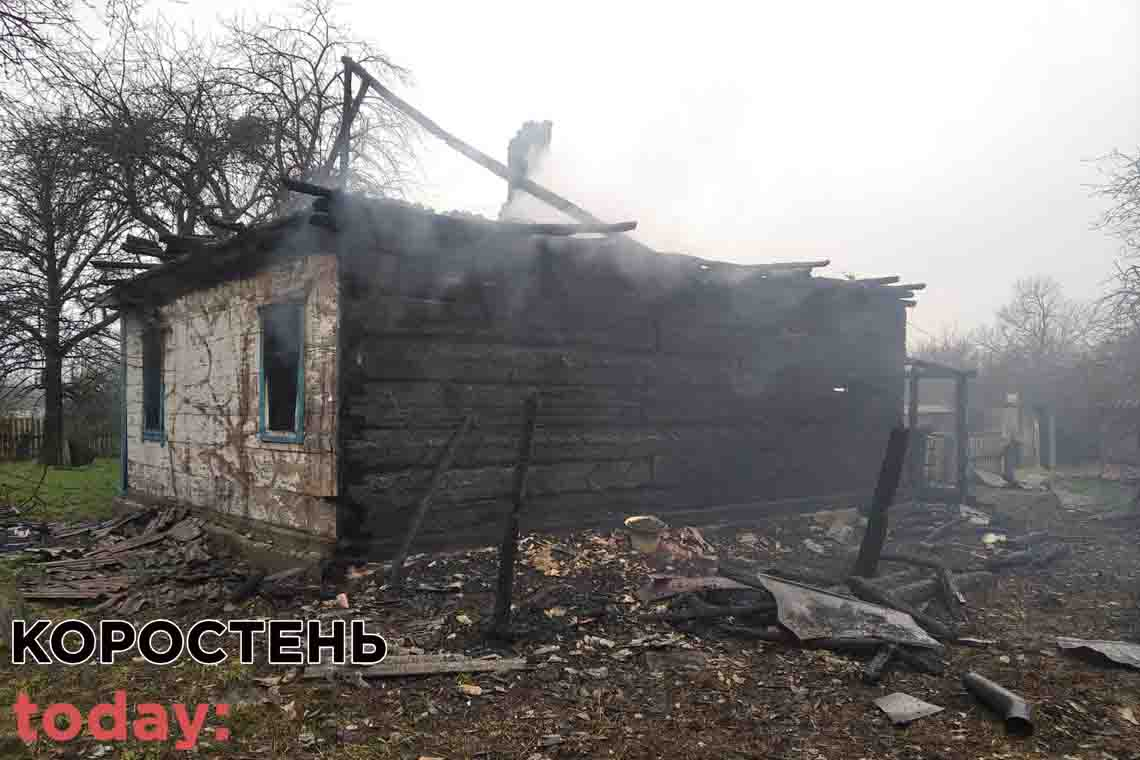 У селі Коростенського району чоловік палив суху траву, а спалив будинок 📷ФОТО