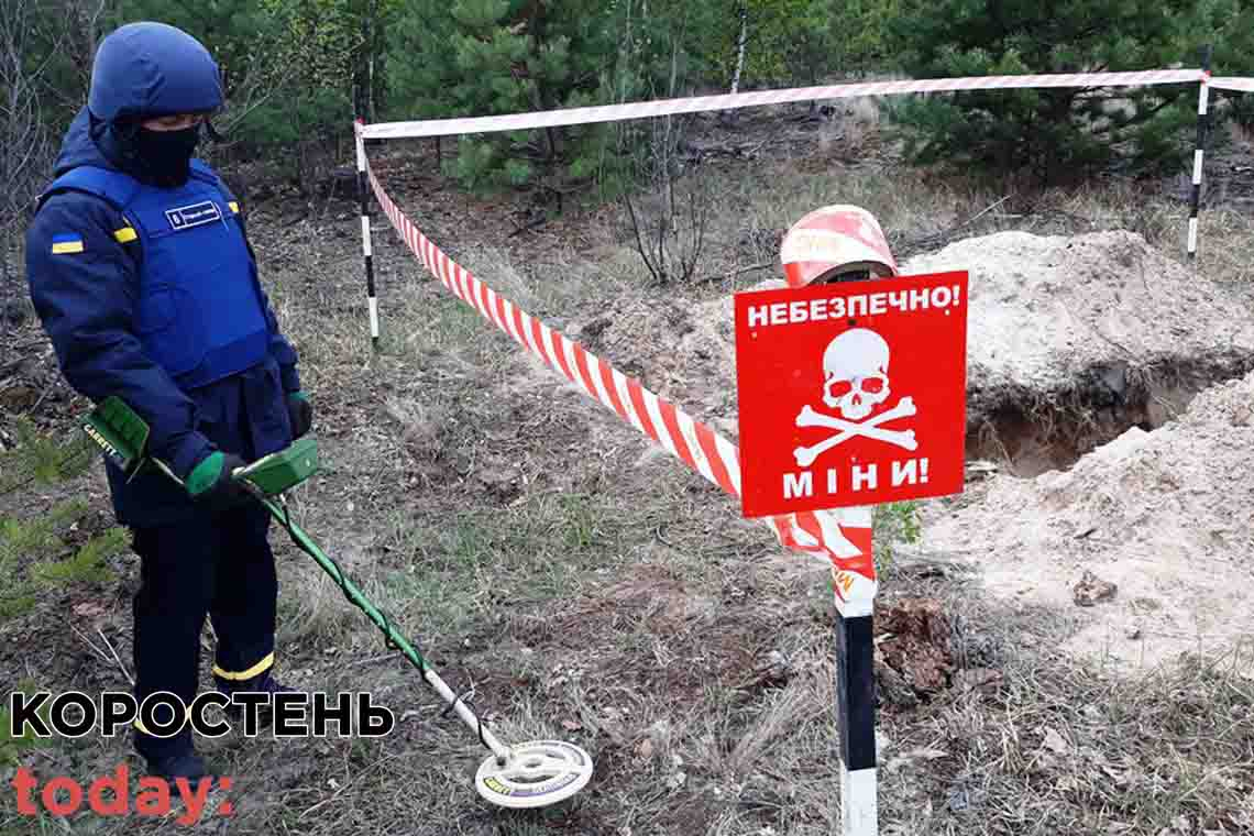 В Коростенському районі піротехніки знищили два артснаряди, виявлені під час земельно-польових робіт