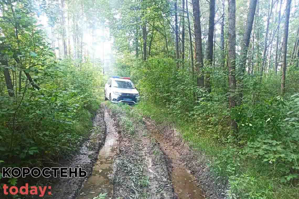 Коростенські поліцейські розшукали 71-річну жінку, яка пішла за чорницями та заблукала в лісі