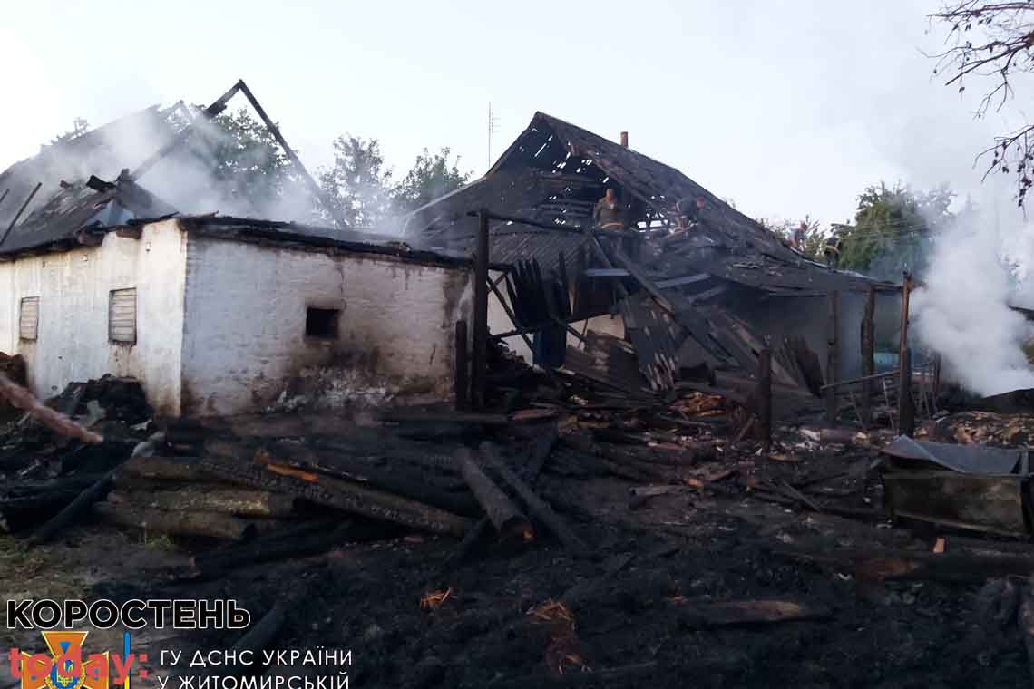 На Овруччині селяни разом з рятувальниками гасили пожежу: за водою довелось їздити 10 разів 📷ФОТО
