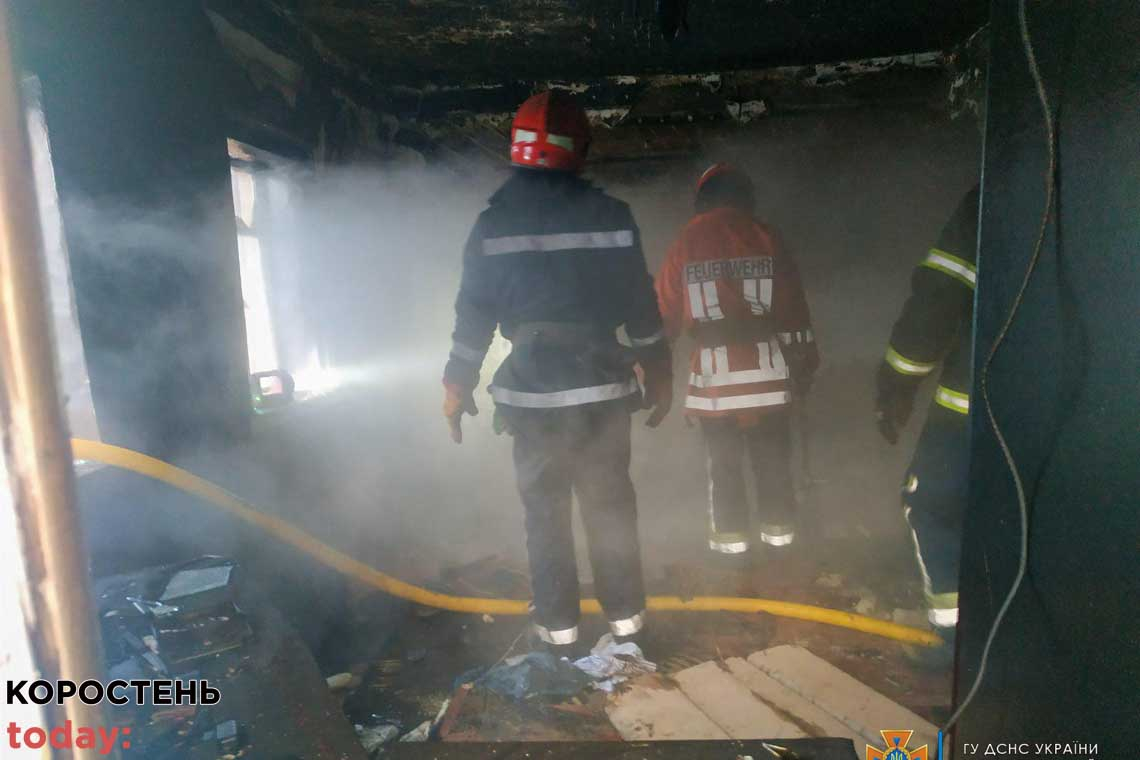 В Овручі під час гасіння пожежі рятувальники виявили в будинку тіло чоловіка 📷ФОТО