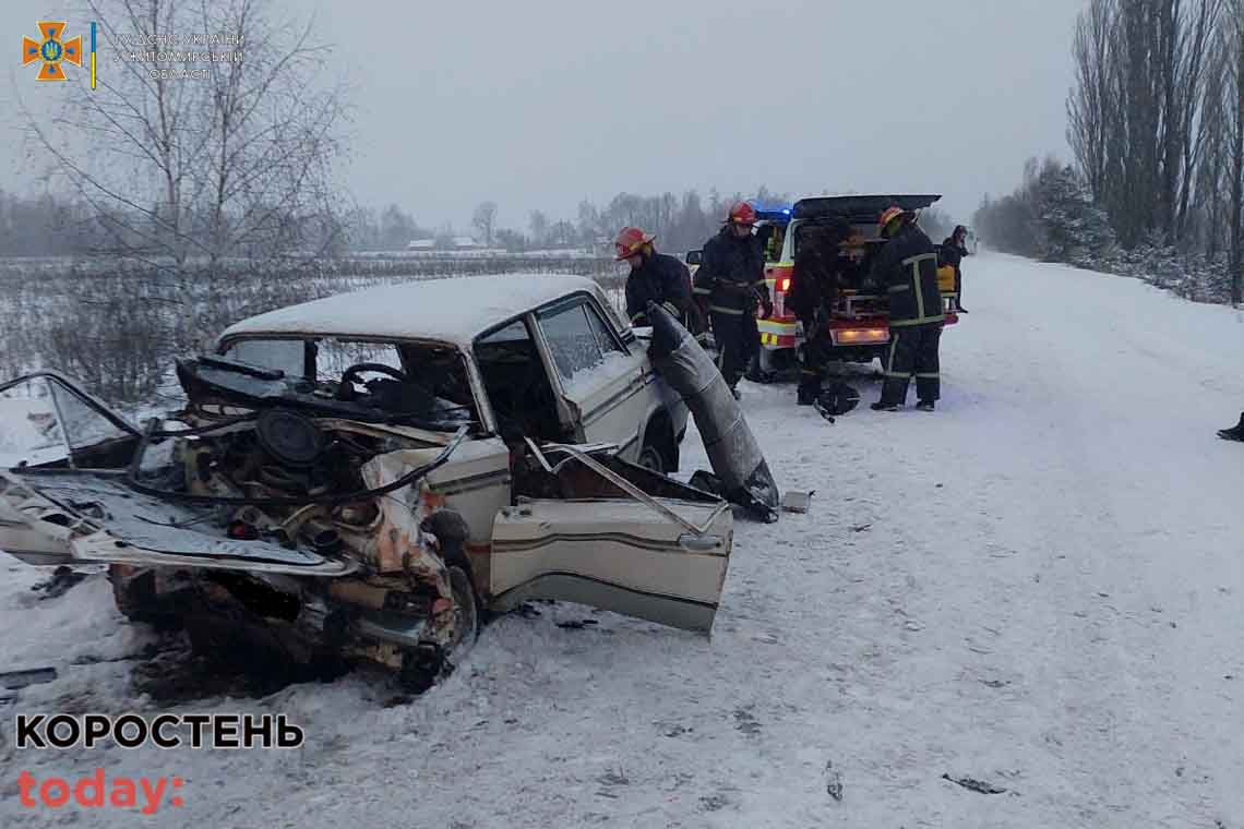 На території Олевської громади після зіткнення з КІА водію ВАЗ знадобилась допомога рятувальників