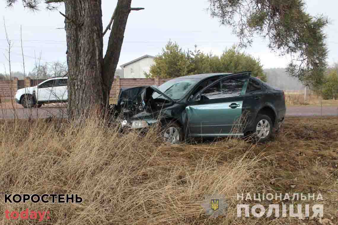 В Ушомирі водій на Skoda врізався в дерево та загинув 📷ФОТО