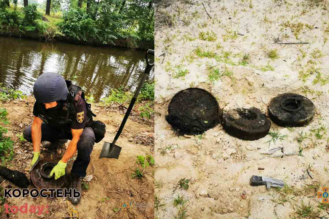 В Овручі під час спуску річки місцеві жителі виявили противотанкові міни