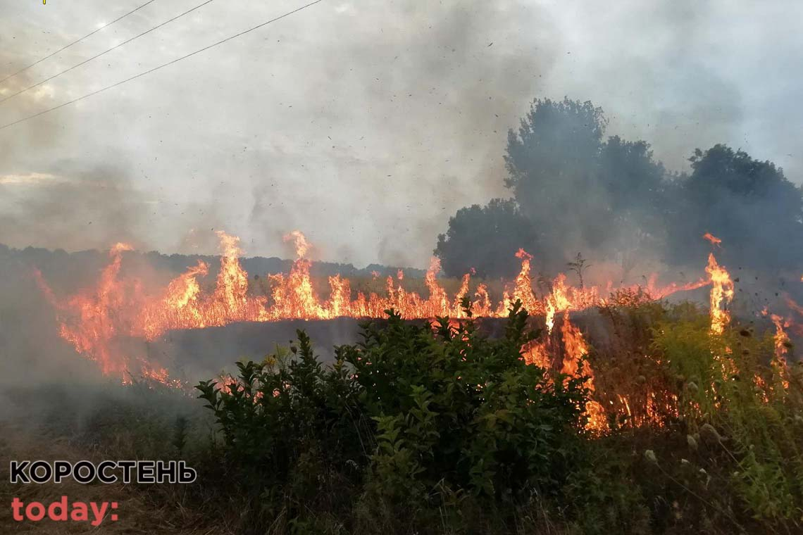За добу на Житомирщині сталося 18 пожеж, найбільше  - у Коростенському районі