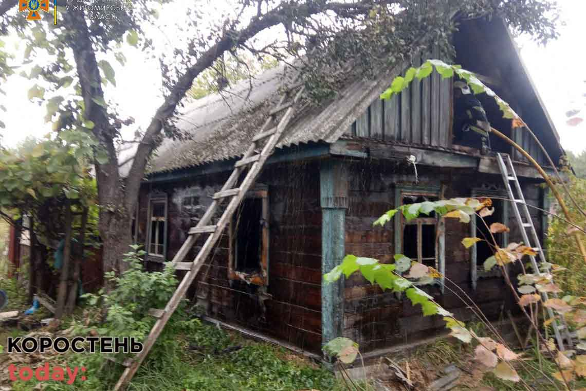 В Малинській громаді вогнеборці врятували від знищення вогнем дерев’яний будинок
