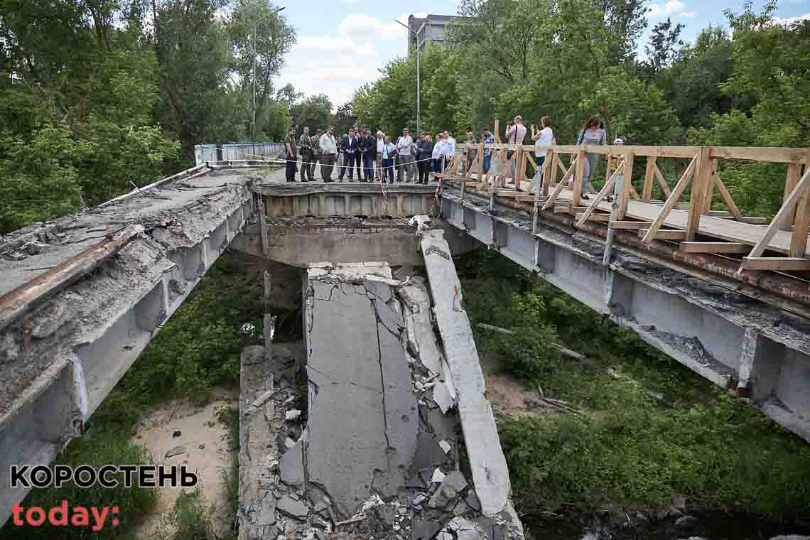 Які мости та скільки кілометрів державних доріг у Коростенському районі зруйнували рашисти