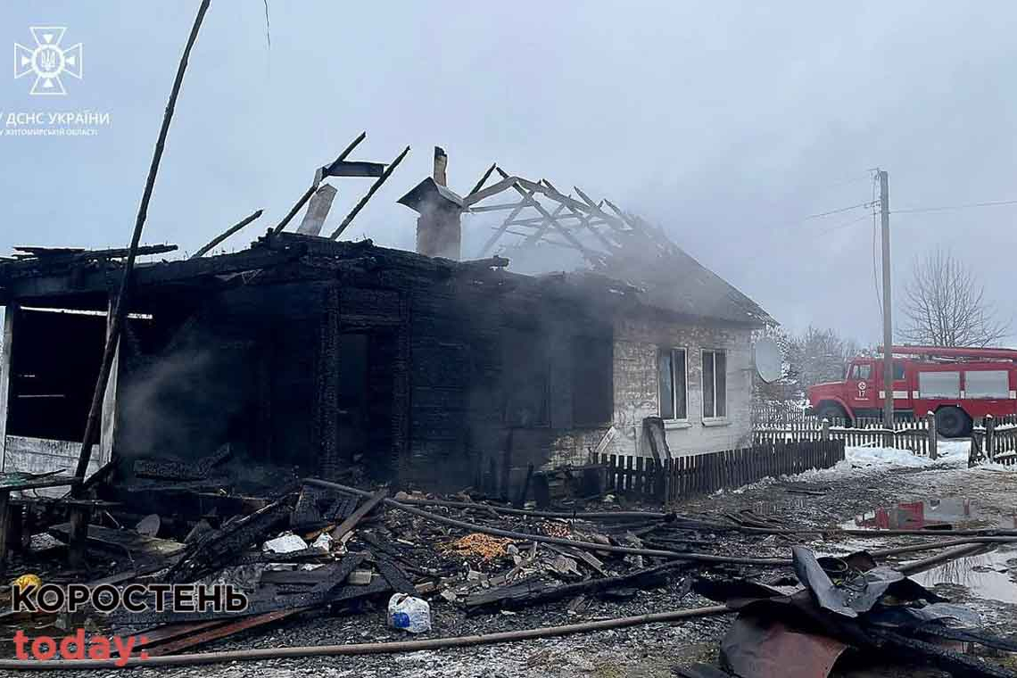У селі Олевської громади брат кинувся до палаючого будинку рятувати сестру, що покинула будівлю раніше та отримав опіки