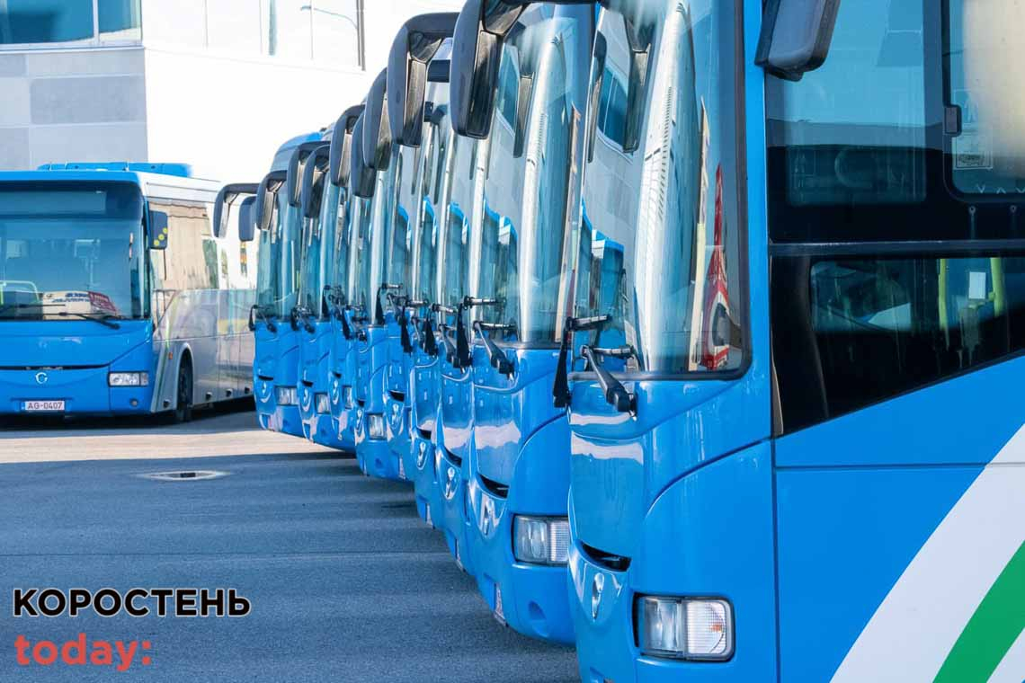Декілька громад у Коростенському районі для відновлення транспортного сполучення отримали автобуси від Естонії
