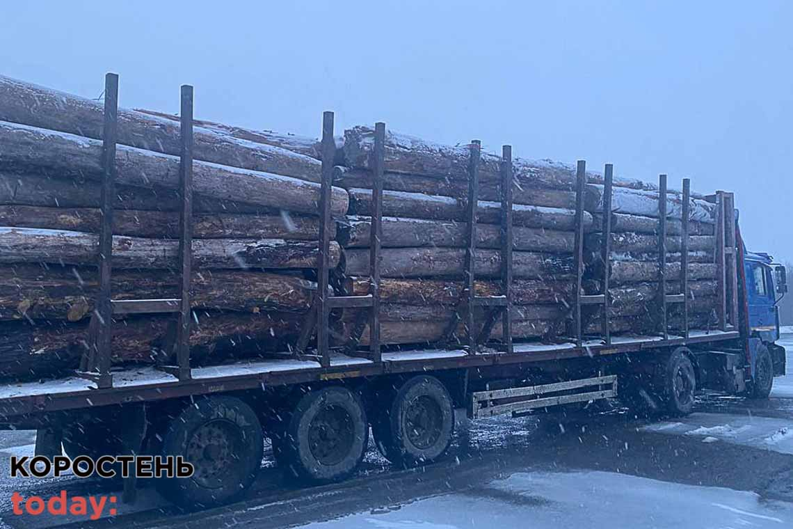 На дорогах Житомирської області патрульні зафіксували 15 випадків незаконного перевезення деревини
