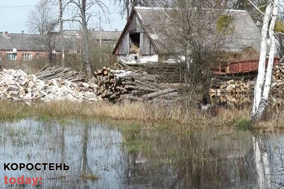 Такого не було 10 років: жителі Коростенщини розповіли про підтоплення обійсть (ВІДЕО)