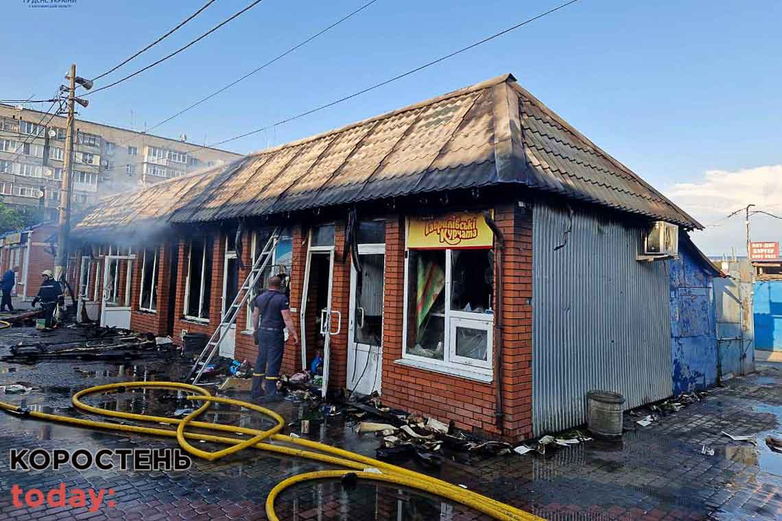 У Малині сталася пожежа на ринку: вогнем пошкоджено товари