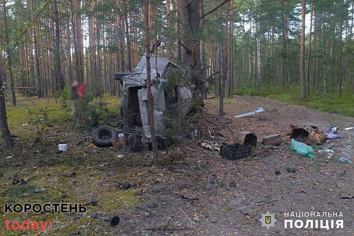 У лісі на Олевщині на міні підірвався автомобіль: водій загинув (ФОТО)