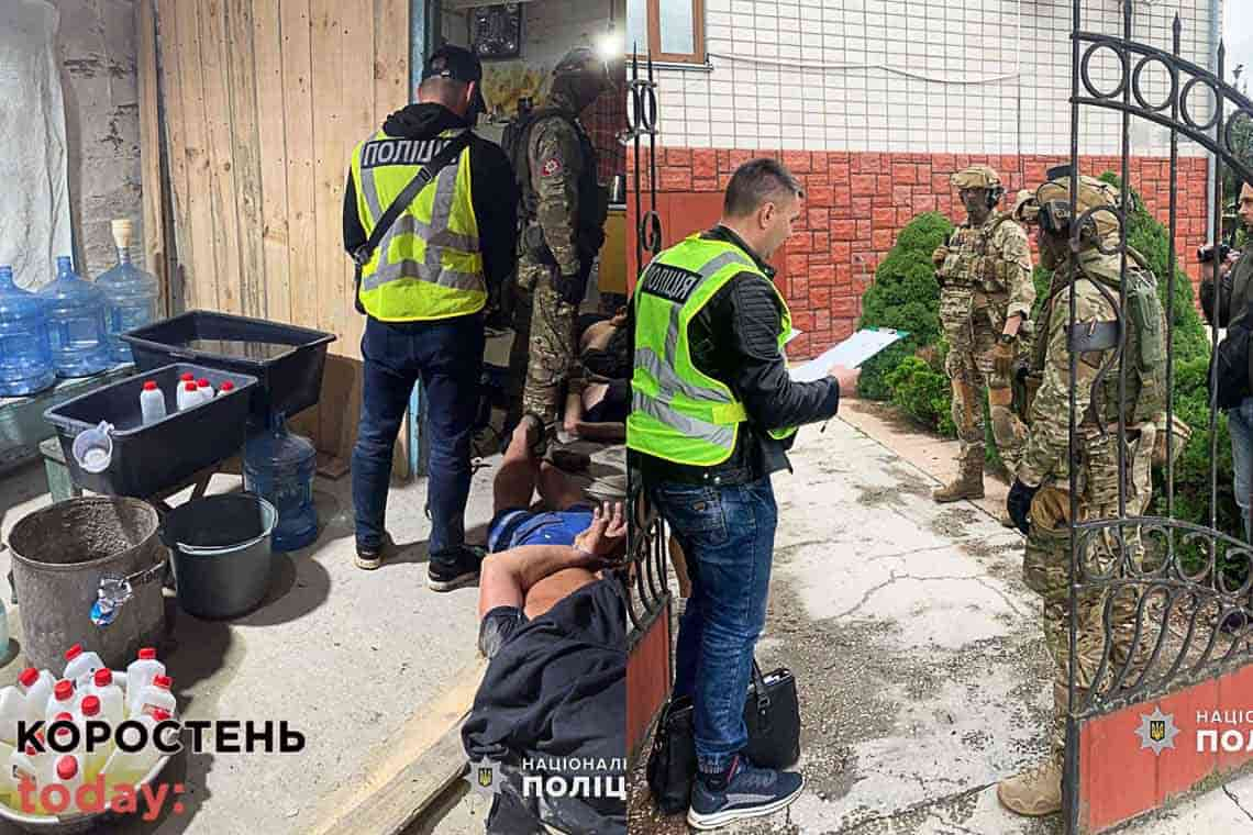 В одному з нежитлових будинків на Коростенщині двоє чоловіків виготовляли амфетамін