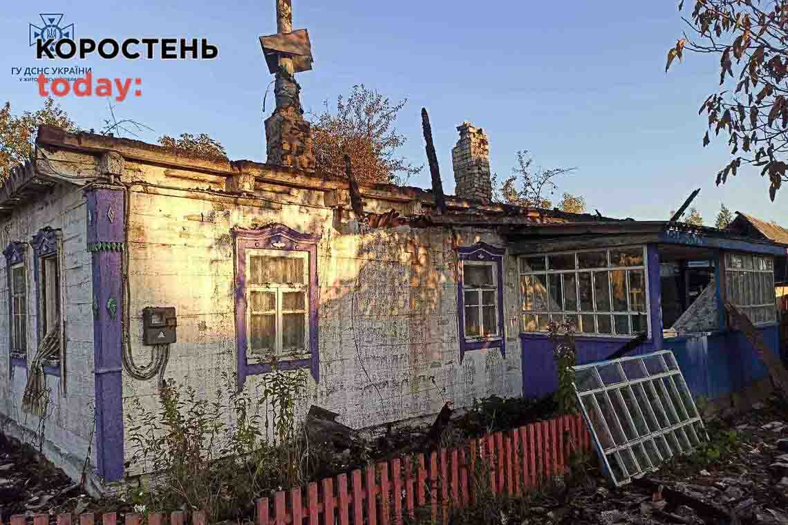 У селі Олевської громади горів будинок: рятувальники вибили вікно та винесли господарку