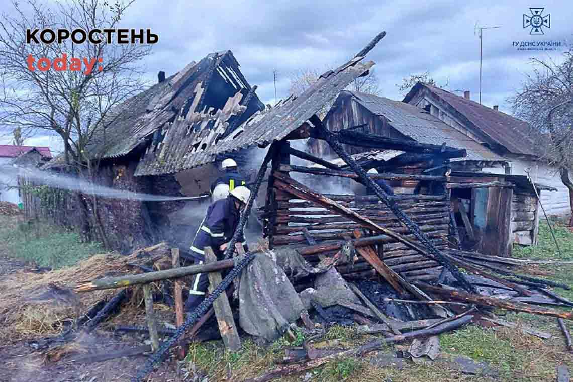 У Лугинській громаді рятувальники спільно з селянами гасили пожежу