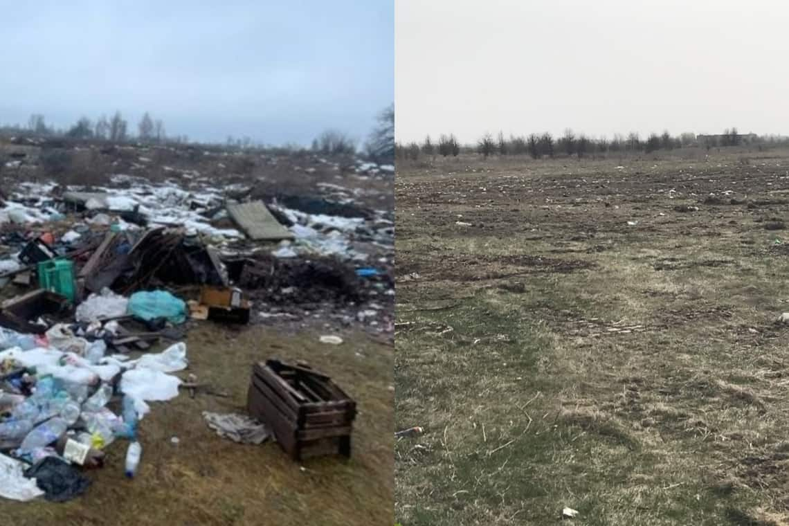 У селі Овруцької громади ліквідували сміттєзвалище, яке виявили ще минулоріч