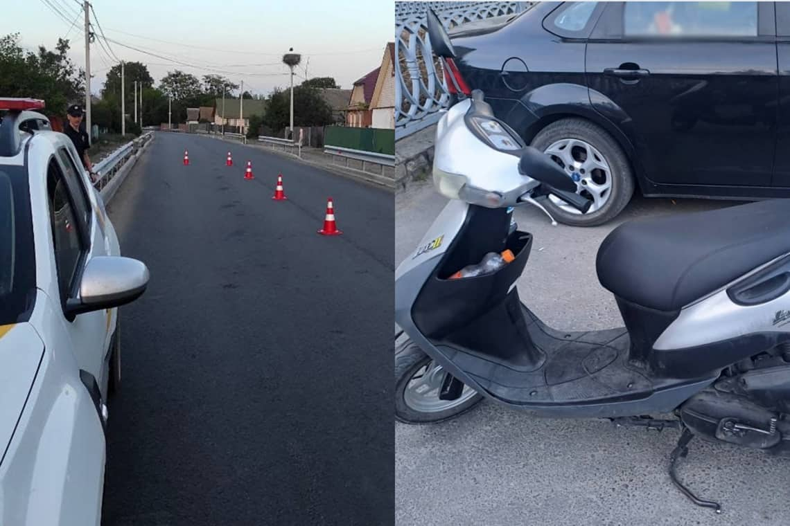 На одній з вулиць Малина 16-річна пасажирка впала зі скутера: дівчину госпіталізували 
