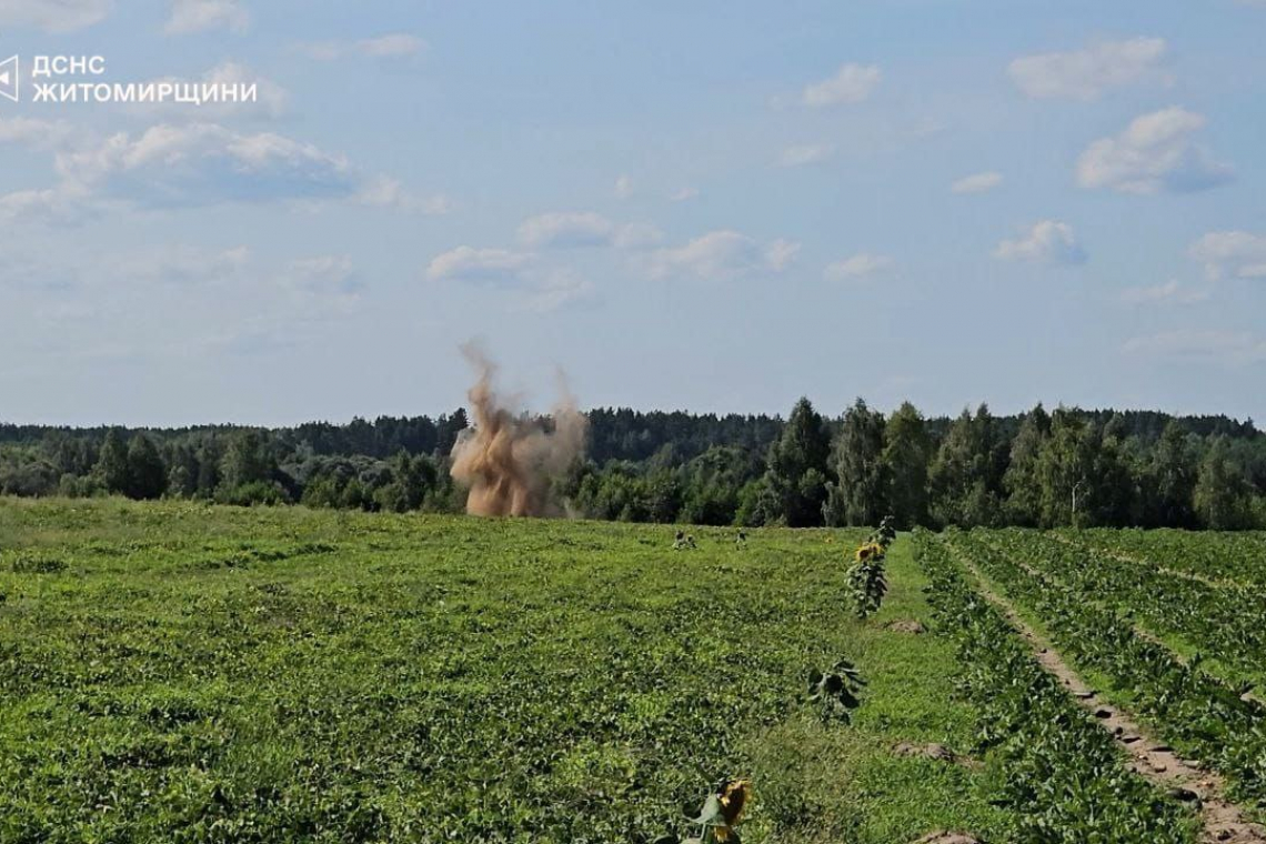 У Малинській громаді піротехніки знищили касетні елементи «Урагану»