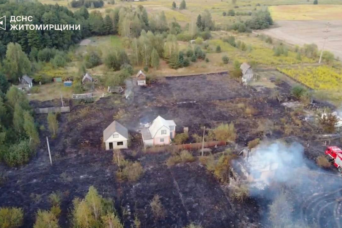 У селі на Житомирщині згоріли більше десятка дачних будинків