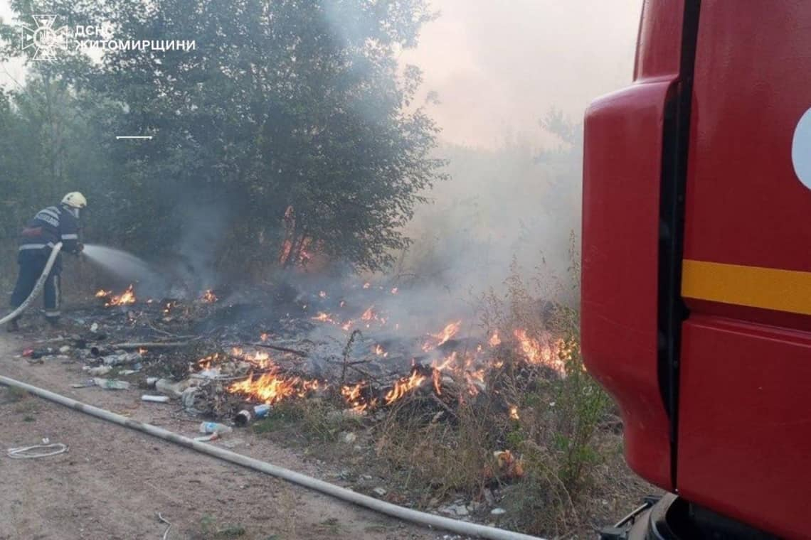 У селі Олевської громади рятувальники чотири години гасили тліючий торф