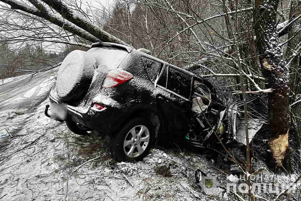 На Малинщині водій на Toyota злетів з дороги та врізався в дерево: одна людина загинула, інша — в реанімації