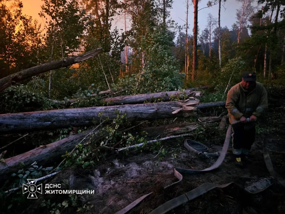 У Народицькій громаді на території заповідника триває ліквідація пожежі