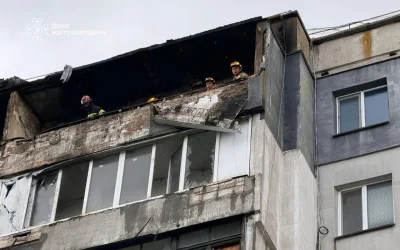 Російський безпілотник, який вдарив по багатоповерхівці в Житомирській області був без бойового заряду, – міська рада