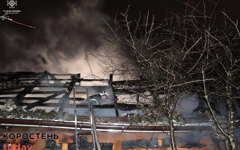 В Овручі загорівся житловий будинок після того, як господар розтопив грубку