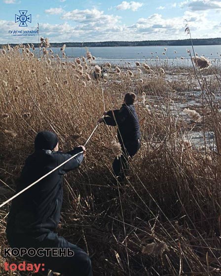 У Малині врятували рибалку, що провалився під кригу та пробув у воді 20 хвилин