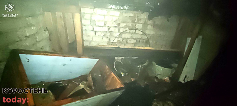 Під час гасіння пожежі в селищі Коростенського району вогнеборці врятували чоловіка