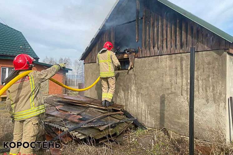 Загорівся дровник та покрівля господарської будівлі: у селі біля Коростеня люди спалювали суху рослинність