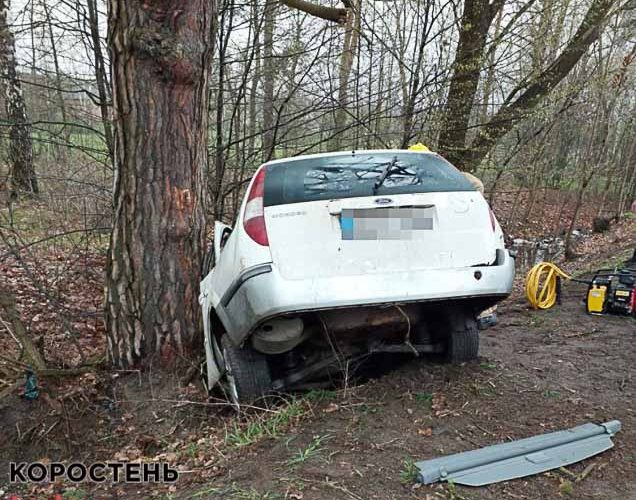 На автодорозі неподалік Коростеня Ford з’їхав у кювет та врізався в дерево: загинула водійка та її син