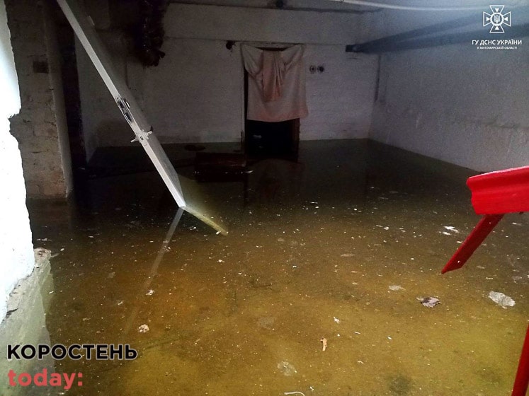 У селі Олевської громади рятувальники шість годин відкачували воду з підвального приміщення ліцею