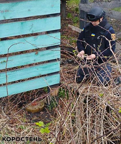 Піротехніки знешкодили протитанкову міну, яку виявили на обійсті в одному з сіл Народицької громади