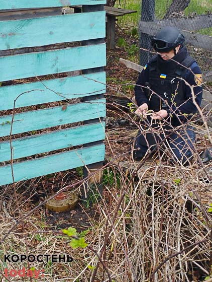 Піротехніки знешкодили протитанкову міну, яку виявили на обійсті в одному з сіл Народицької громади