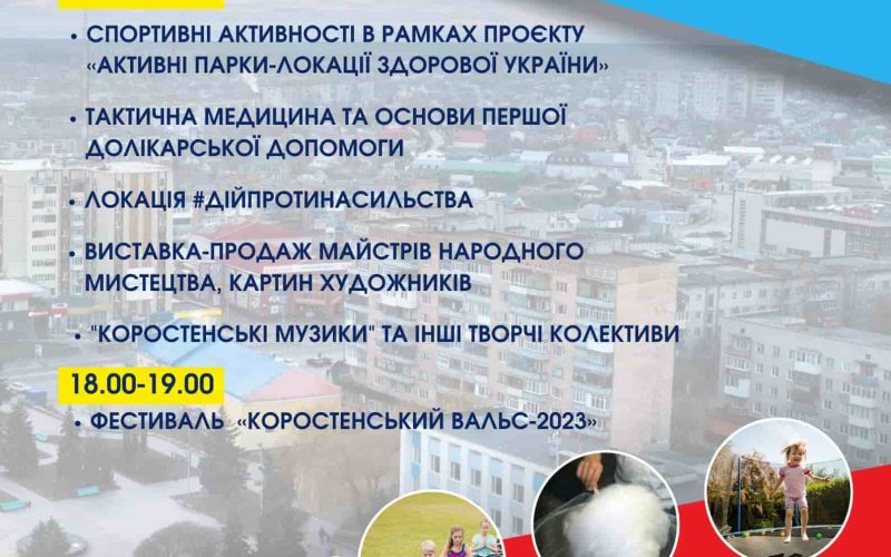 У Коростені з нагоди Дня міста відбудеться кілька патріотичних заходів