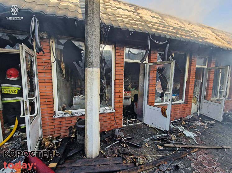 У Малині сталася пожежа на ринку: вогнем пошкоджено товари