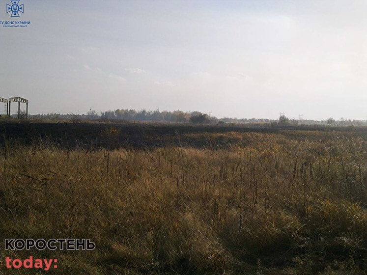 Минулої доби в Коростенському районі горіли суха трава, сміття та господарська споруда
