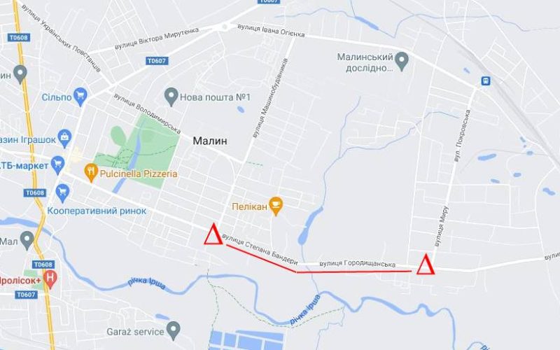 У Малині декілька днів буде перекритий відрізок дороги
