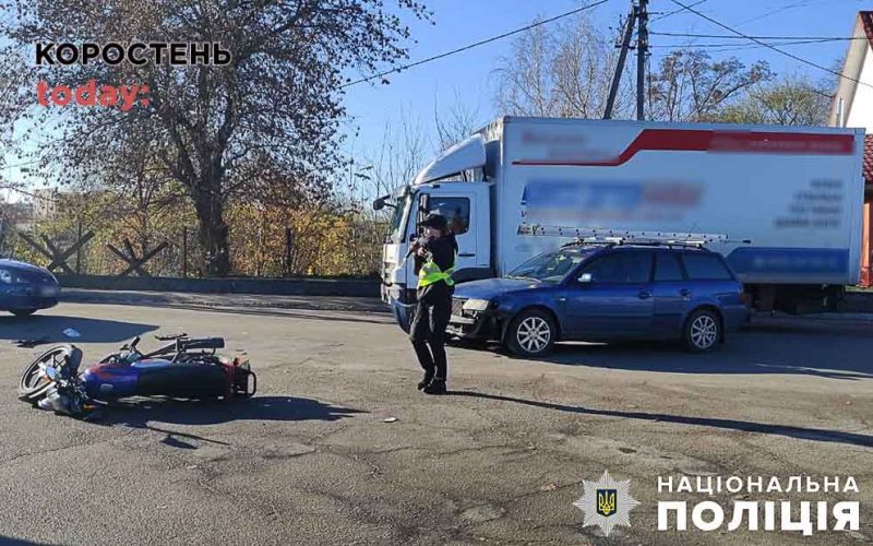 В Олевську Volkswagen збив мотоцикліста: водія двоколісника госпіталізували