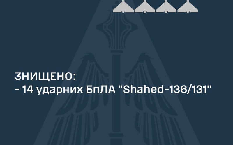 Уночі в Житомирській області по “Шахедах” працювала ППО, – Повітряні сили