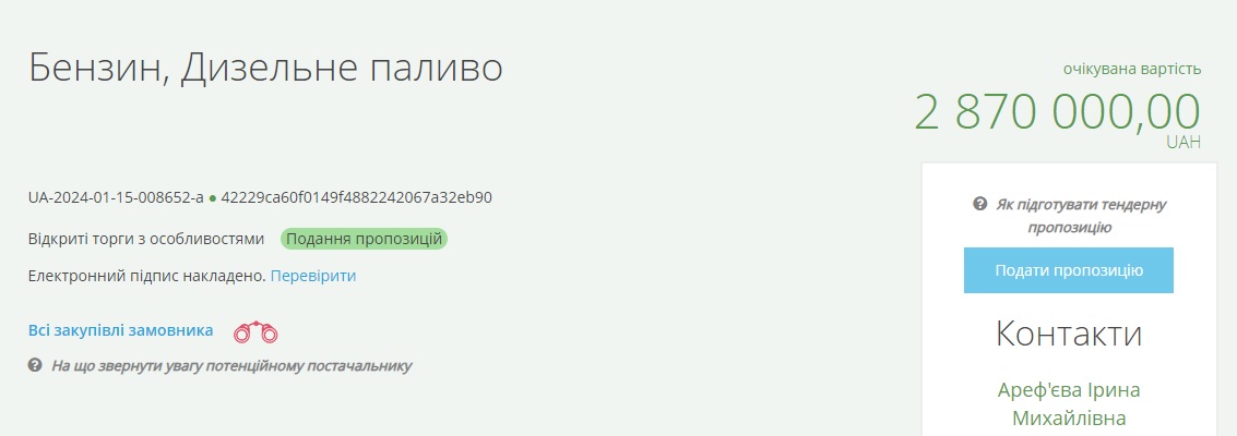 Коростенський водоканал майже на 3 млн грн хоче закупити пального