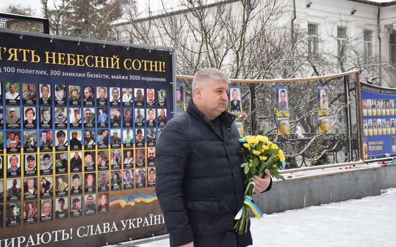 В Олевську відбувся мітинг з нагоди Дня Героїв Небесної сотні