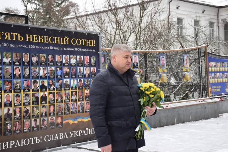 В Олевську відбувся мітинг з нагоди Дня Героїв Небесної сотні