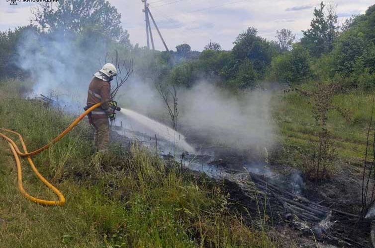 У Малині горіла суха трава, неподалік знаходились житлові будинки