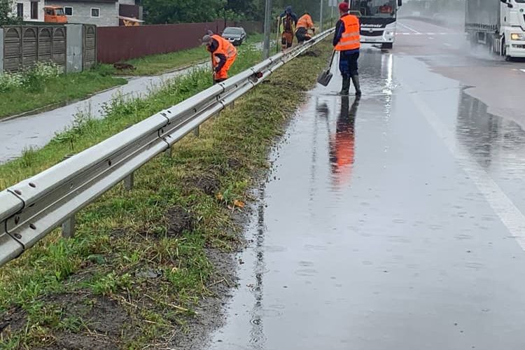 Прибрали повалені дерева, вирівняли дорожні знаки: шляховики відзвітували про ліквідацію наслідків негоди в Житомирській області
