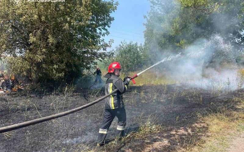 Минулими вихідними в Житомирській області рятувальники 16 разів виїжджали ліквідовувати пожежі в екосистемі