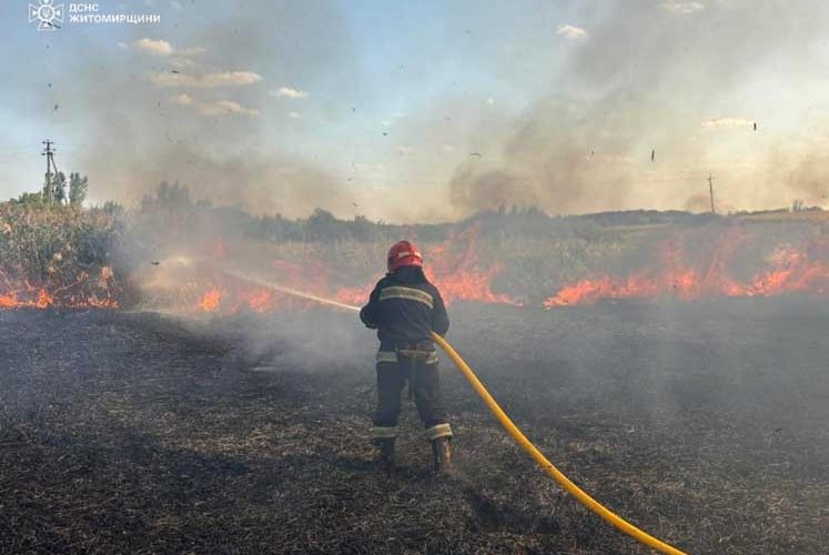 На Житомирщині минулої доби рятувальники ліквідовували понад 30 пожеж